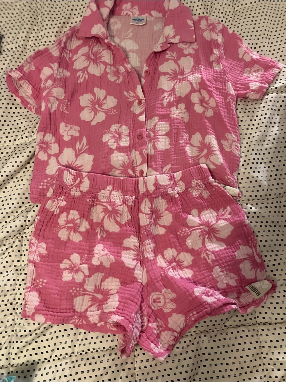 Disney Minnie Pink and White Floral Summer Set